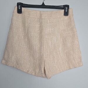 Chic Cream Textured Shorts